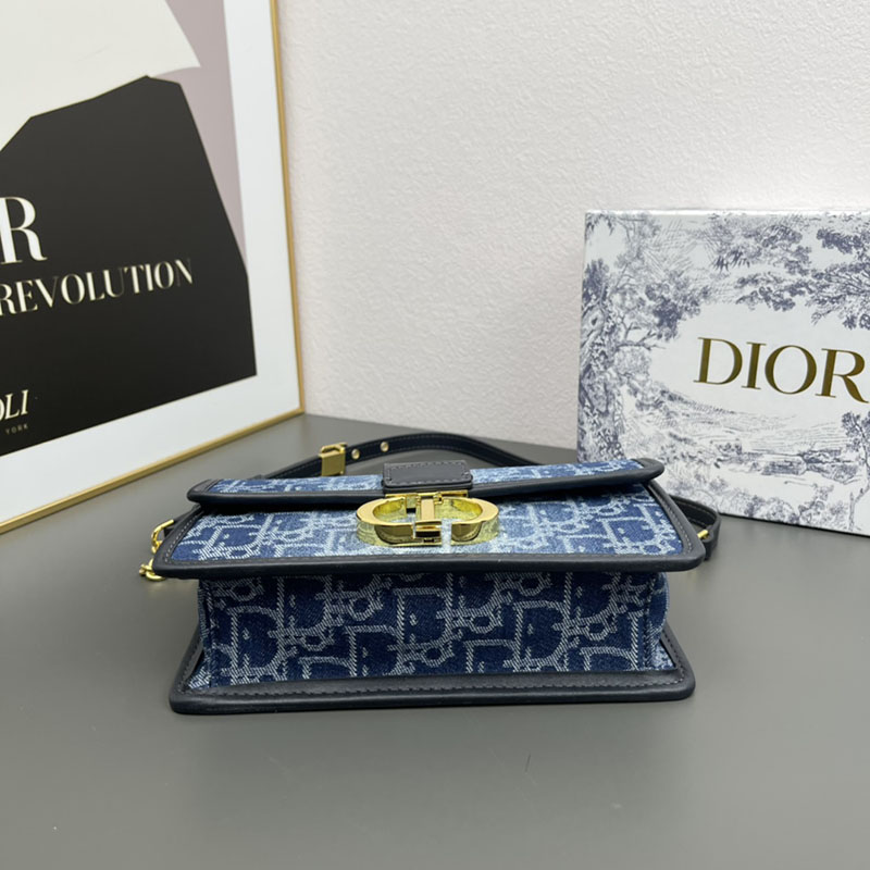 N品 DIOR ディオール 30 Montaigne East-West バッグ M9334UTZQ_M49E ネイビー ゴールド金具 激安優良店 - 画像 (6)
