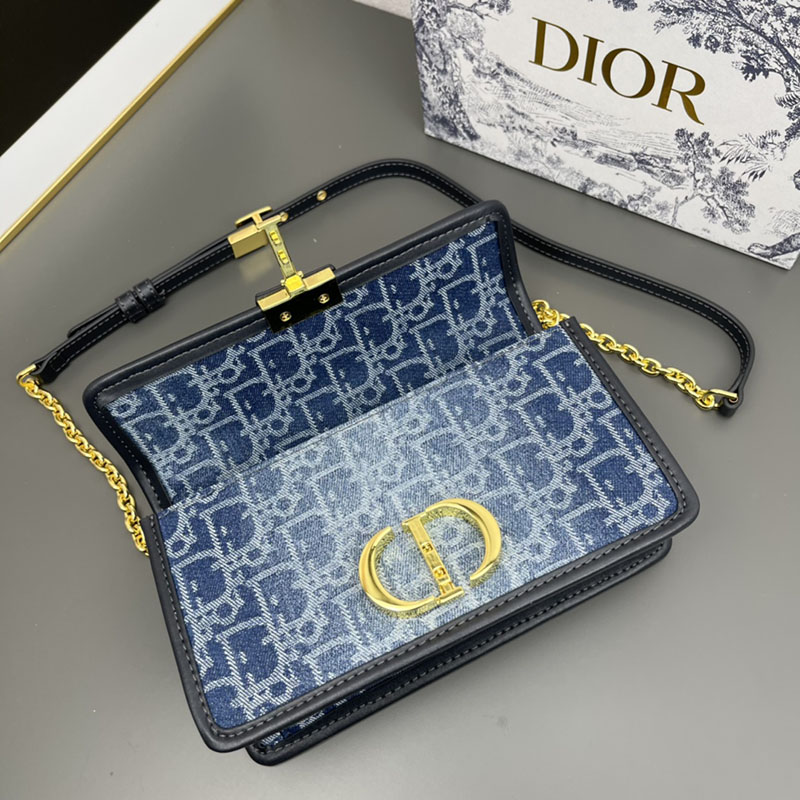 N品 DIOR ディオール 30 Montaigne East-West バッグ M9334UTZQ_M49E ネイビー ゴールド金具 激安優良店 - 画像 (5)