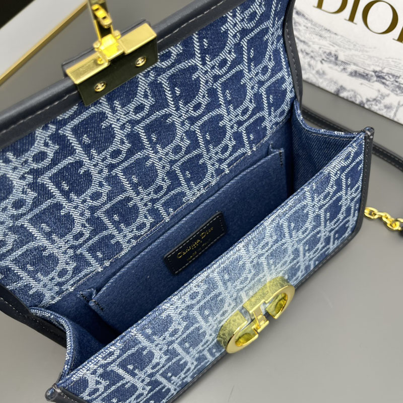 N品 DIOR ディオール 30 Montaigne East-West バッグ M9334UTZQ_M49E ネイビー ゴールド金具 激安優良店 - 画像 (4)