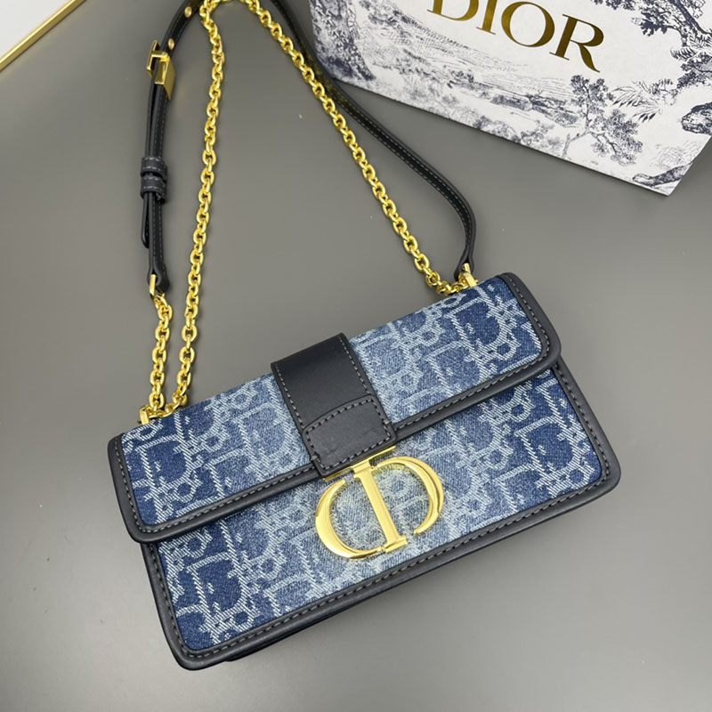 N品 DIOR ディオール 30 Montaigne East-West バッグ M9334UTZQ_M49E ネイビー ゴールド金具 激安優良店 - 画像 (3)