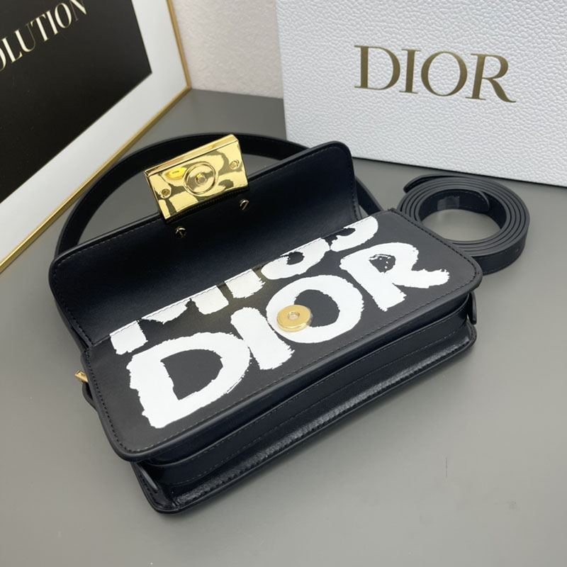 N品 DIOR ディオール Miss Dior フラップバッグ M2610UZCJ_M911 黒 ブラックxホワイト ゴールド金具 激安優良店 - 画像 (5)