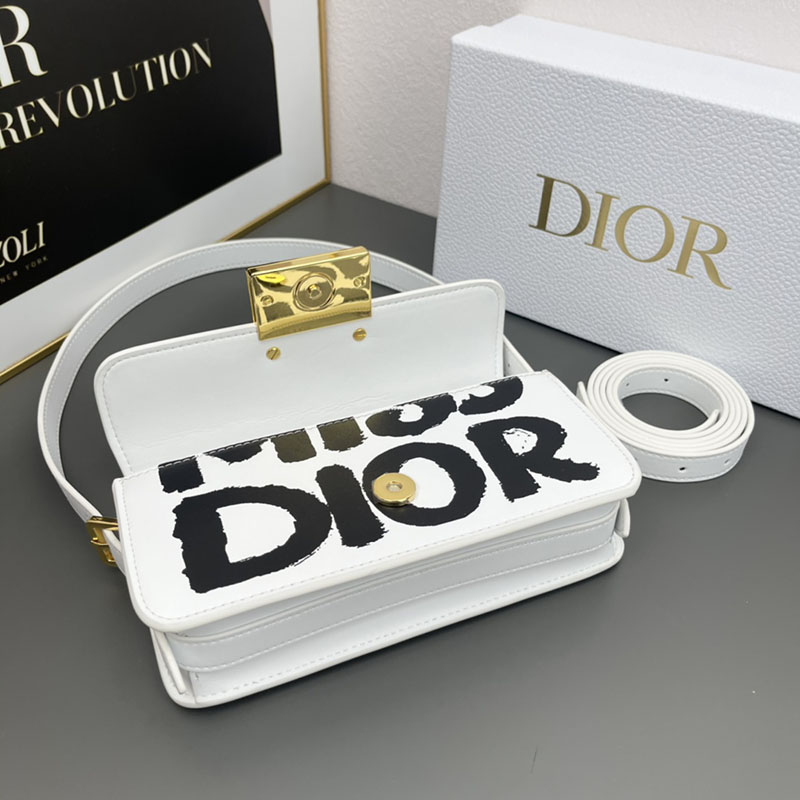 N品 DIOR ディオール Miss Dior フラップバッグ M2610UZCJ_M933 ホワイトx黒 ブラック ゴールド金具 激安優良店 - 画像 (5)
