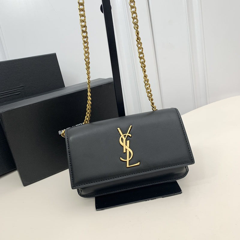 N品 YSL サンローラン ミニバッグ ストラップ付きフォンホルダー “モノグラム” ブラック 6350950U40J1000 カーフスキンレザー ゴールド金具 - 画像 (2)