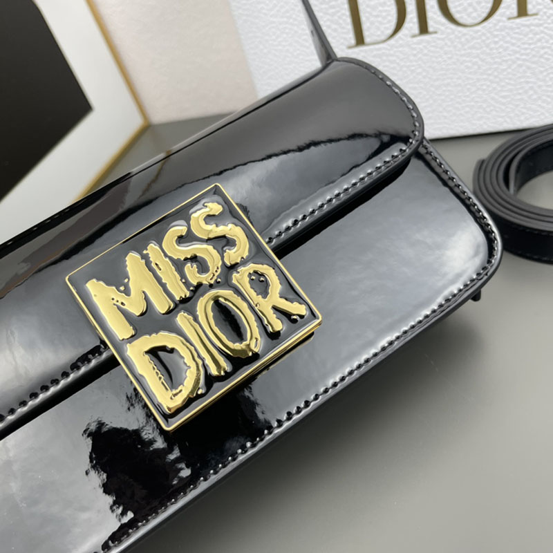 N品 DIOR ディオール Miss Dior フラップバッグ M2610UWIS_M900 黒 ブラック ゴールド金具 激安優良店 - 画像 (8)