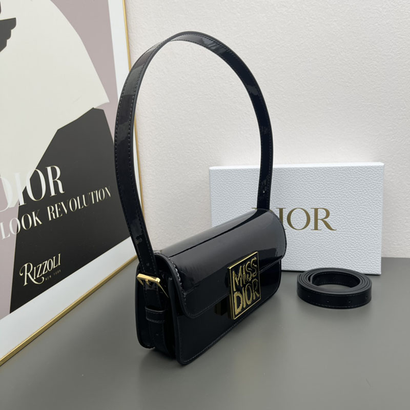 N品 DIOR ディオール Miss Dior フラップバッグ M2610UWIS_M900 黒 ブラック ゴールド金具 激安優良店 - 画像 (7)