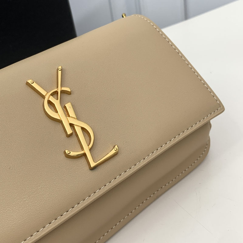 N品 YSL サンローラン ミニバッグ ストラップ付きフォンホルダー “モノグラム” ダークベージュ 6350950U40J2721 カーフスキンレザー ゴールド金具 - 画像 (6)