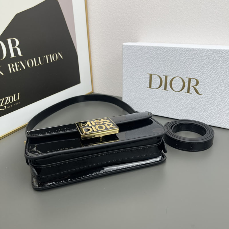 N品 DIOR ディオール Miss Dior フラップバッグ M2610UWIS_M900 黒 ブラック ゴールド金具 激安優良店 - 画像 (6)
