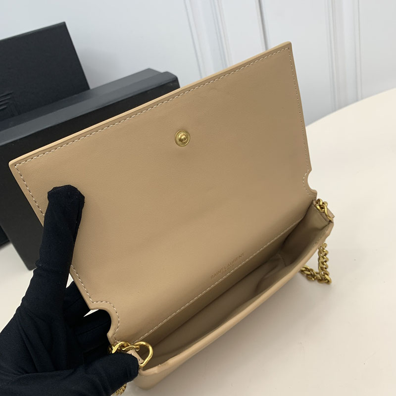 N品 YSL サンローラン ミニバッグ ストラップ付きフォンホルダー “モノグラム” ダークベージュ 6350950U40J2721 カーフスキンレザー ゴールド金具 - 画像 (3)