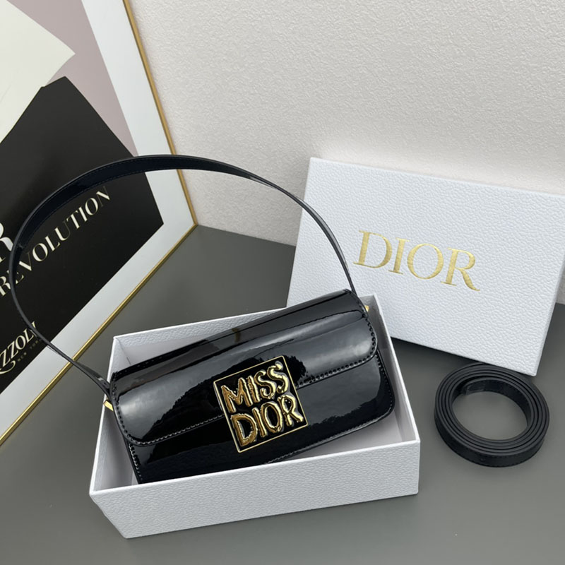 N品 DIOR ディオール Miss Dior フラップバッグ M2610UWIS_M900 黒 ブラック ゴールド金具 激安優良店 - 画像 (2)