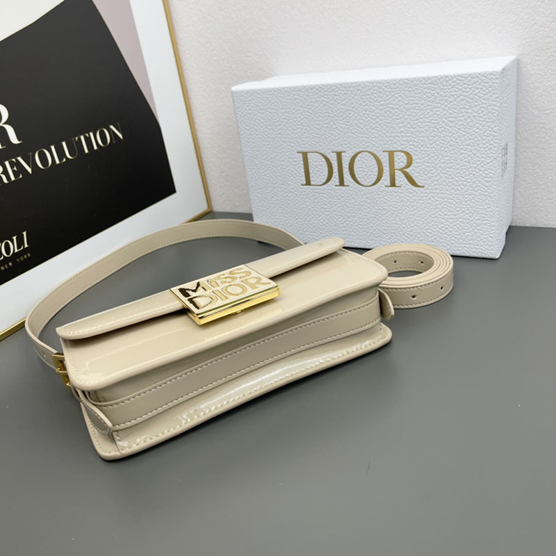 N品 DIOR ディオール Miss Dior フラップバッグ M2610UWIS_M51U パウダーベージュ ゴールド金具 激安優良店 - 画像 (7)