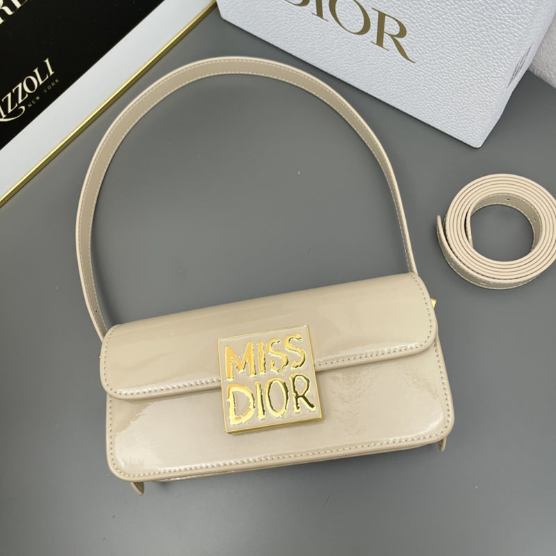 N品 DIOR ディオール Miss Dior フラップバッグ M2610UWIS_M51U パウダーベージュ ゴールド金具 激安優良店 - 画像 (4)