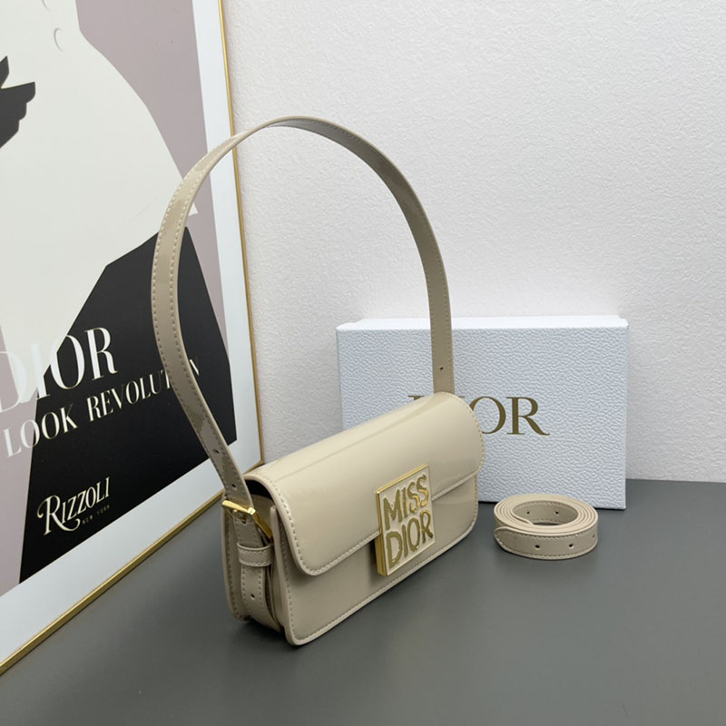 N品 DIOR ディオール Miss Dior フラップバッグ M2610UWIS_M51U パウダーベージュ ゴールド金具 激安優良店 - 画像 (3)