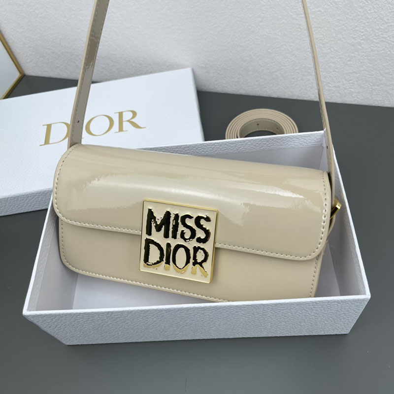 N品 DIOR ディオール Miss Dior フラップバッグ M2610UWIS_M51U パウダーベージュ ゴールド金具 激安優良店 - 画像 (2)
