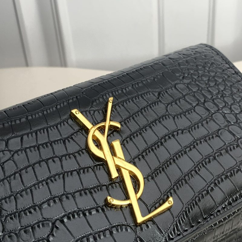 N品 YSL サンローラン ミニバッグ モノグラム ストラップ付き携帯電話ホルダー ブラック 635095DND1J1000 カーフスキンレザー ゴールド金具 - 画像 (6)