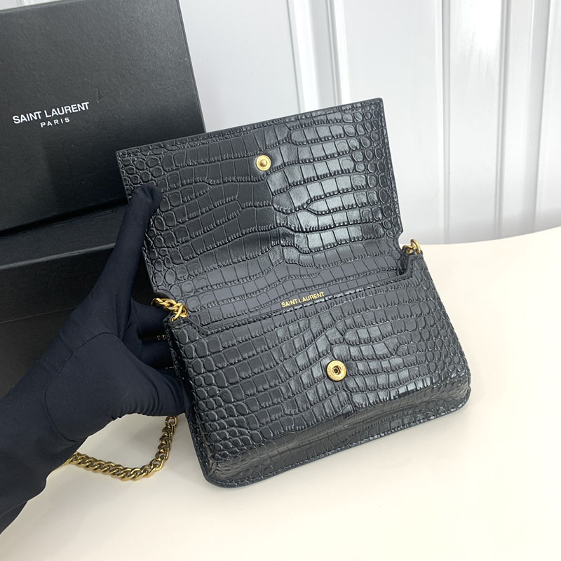 N品 YSL サンローラン ミニバッグ モノグラム ストラップ付き携帯電話ホルダー ブラック 635095DND1J1000 カーフスキンレザー ゴールド金具 - 画像 (5)