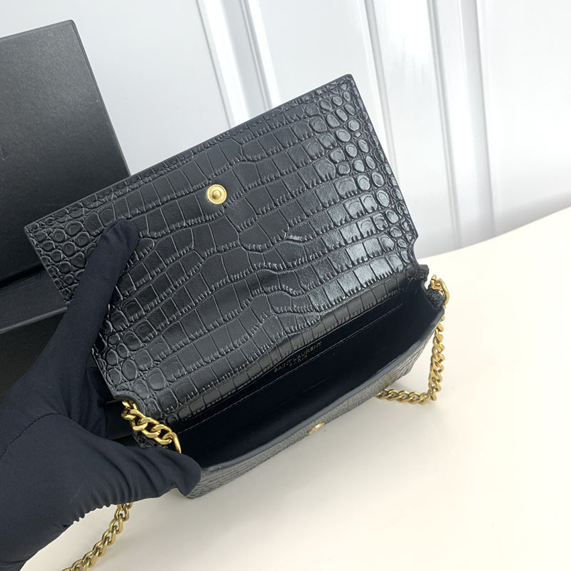 N品 YSL サンローラン ミニバッグ モノグラム ストラップ付き携帯電話ホルダー ブラック 635095DND1J1000 カーフスキンレザー ゴールド金具 - 画像 (3)