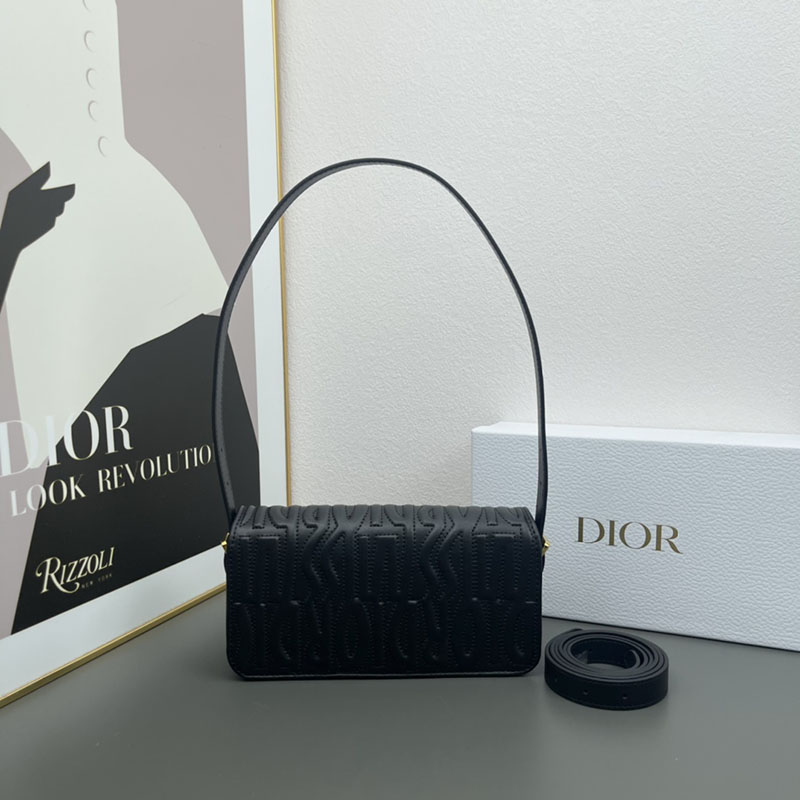 N品 DIOR ディオール Miss Dior フラップバッグ M2610UBOS_M900 黒 ブラック カーフスキン ゴールド金具 激安優良店 - 画像 (9)