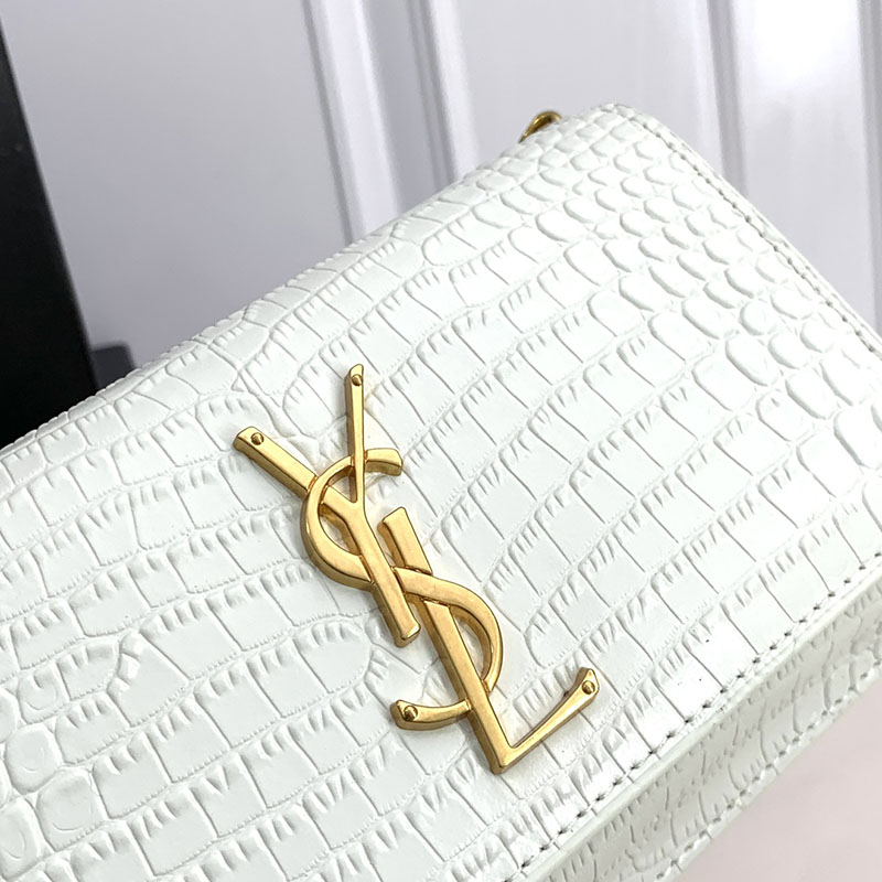 N品 YSL サンローラン ミニバッグ モノグラム ストラップ付き携帯電話ホルダー BLANC VINTAGE 635095DND1J9207 カーフスキンレザー ゴールド金具 - 画像 (6)