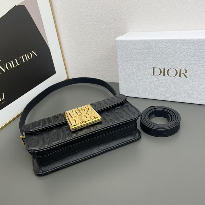 N品 DIOR ディオール Miss Dior フラップバッグ M2610UBOS_M900 黒 ブラック カーフスキン ゴールド金具 激安優良店 - 画像 (6)
