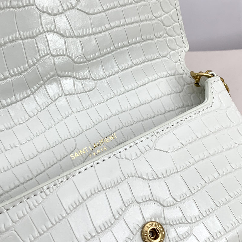 N品 YSL サンローラン ミニバッグ モノグラム ストラップ付き携帯電話ホルダー BLANC VINTAGE 635095DND1J9207 カーフスキンレザー ゴールド金具 - 画像 (3)