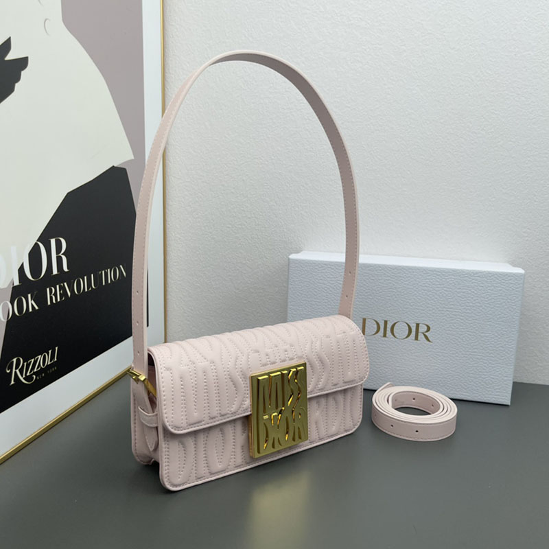 N品 DIOR ディオール Miss Dior フラップバッグ M2610UBOS_M05N ピンク カーフスキン ゴールド金具 激安優良店 - 画像 (8)