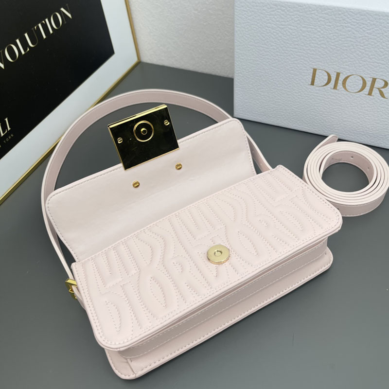 N品 DIOR ディオール Miss Dior フラップバッグ M2610UBOS_M05N ピンク カーフスキン ゴールド金具 激安優良店 - 画像 (5)