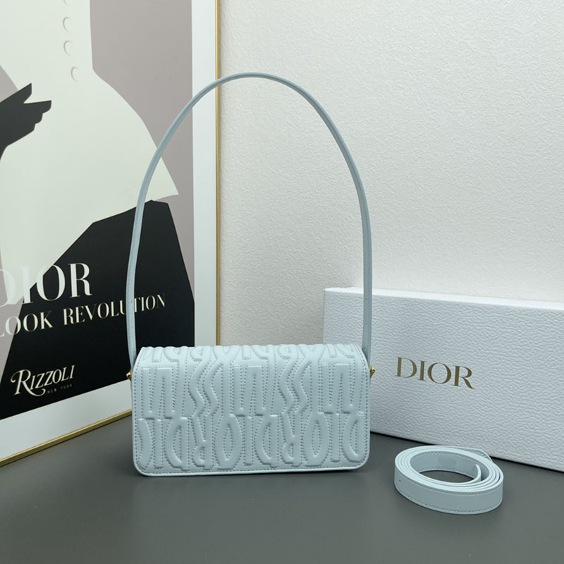 N品 DIOR ディオール Miss Dior フラップバッグ M2610UBOS_M259 セレスティアルブルー カーフスキン ゴールド金具 激安優良店 - 画像 (9)