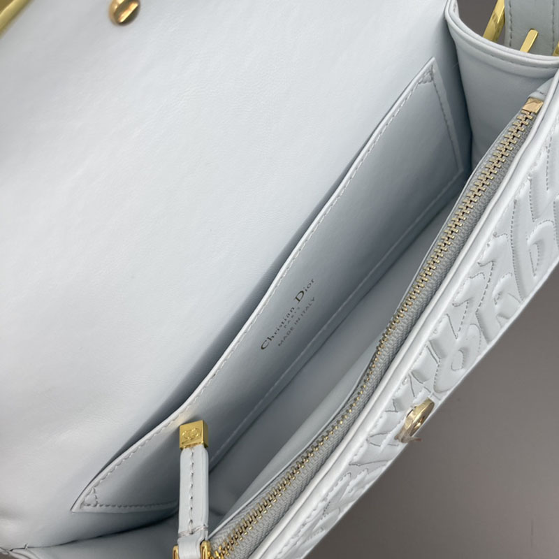 N品 DIOR ディオール Miss Dior フラップバッグ M2610UBOS_M259 セレスティアルブルー カーフスキン ゴールド金具 激安優良店 - 画像 (4)