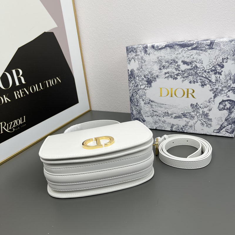 N品 DIOR ディオール 30 Montaigne Avenue トップハンドルバッグ ミディアム M9371UNQA_M030 ホワイト カーフスキン 2024年冬の新作 - 画像 (3)
