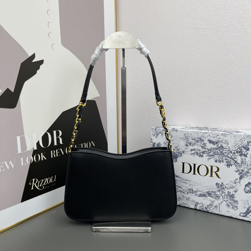 N品 DIOR ディオール CD Signature ホーボー ミニバッグ S2214UTZQ_M900 黒 ブラック レザー ゴールド金具 激安優良店 - 画像 (9)
