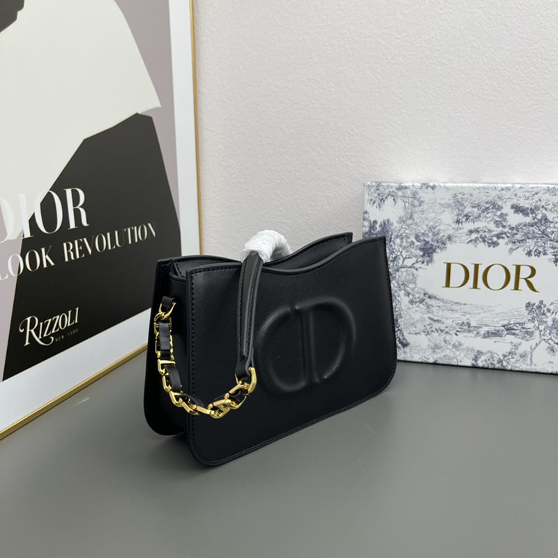 N品 DIOR ディオール CD Signature ホーボー ミニバッグ S2214UTZQ_M900 黒 ブラック レザー ゴールド金具 激安優良店 - 画像 (7)