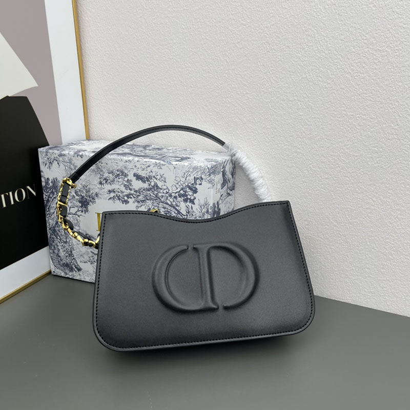 N品 DIOR ディオール CD Signature ホーボー ミニバッグ S2214UTZQ_M900 黒 ブラック レザー ゴールド金具 激安優良店 - 画像 (5)