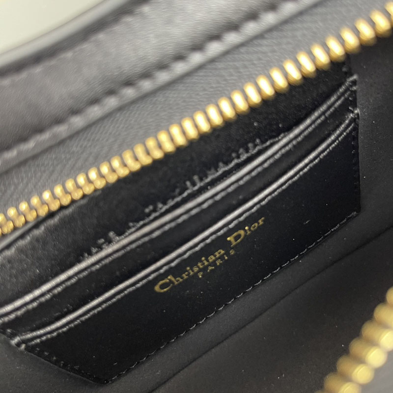 N品 DIOR ディオール CD Signature ホーボー ミニバッグ S2214UTZQ_M900 黒 ブラック レザー ゴールド金具 激安優良店 - 画像 (3)