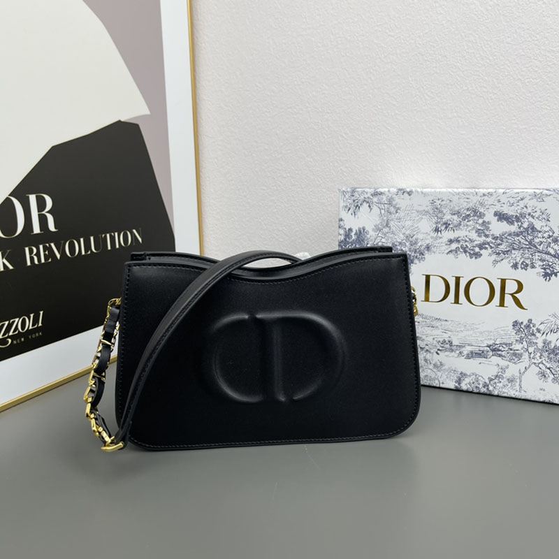 N品 DIOR ディオール CD Signature ホーボー ミニバッグ S2214UTZQ_M900 黒 ブラック レザー ゴールド金具 激安優良店 - 画像 (2)