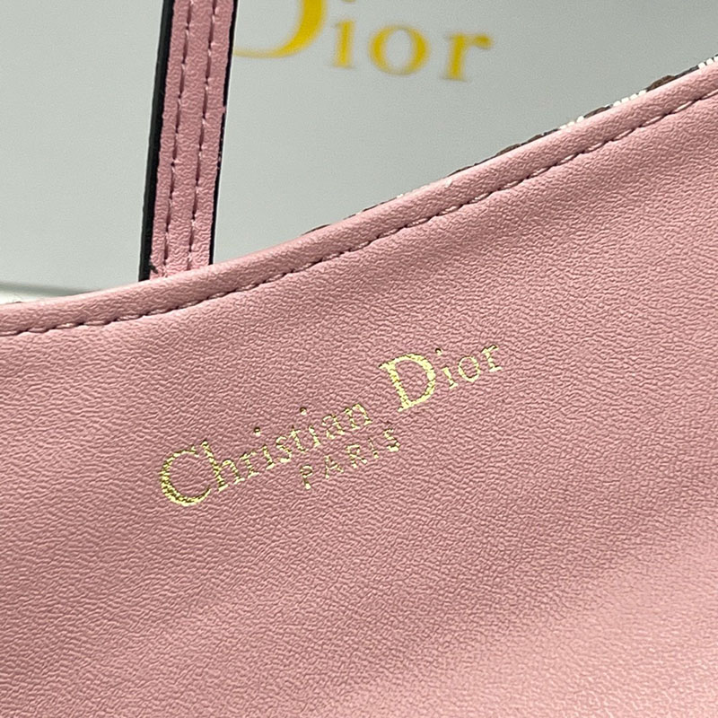 N品 DIOR ディオール Saddle チェーン付きロングウォレット S5614CTZQ_M05N ピンク ディオール オブリーク ジャカード ゴールド金具 激安優良店 - 画像 (2)