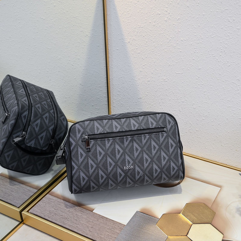 N品 DIOR ディオール ポーチ 2ESCA494CDP_H43E CD Diamond コーティング カーフスキン シルバー金具 激安優良店 - 画像 (9)