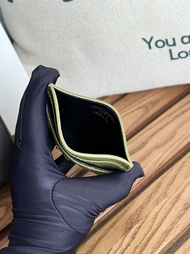 最高級サンローランスーパーコピー サンローランカードケースコピー モノグラム カードケース グリーン 423291BOW013333 カーフスキンレザー ゴールド金具 - 画像 (4)