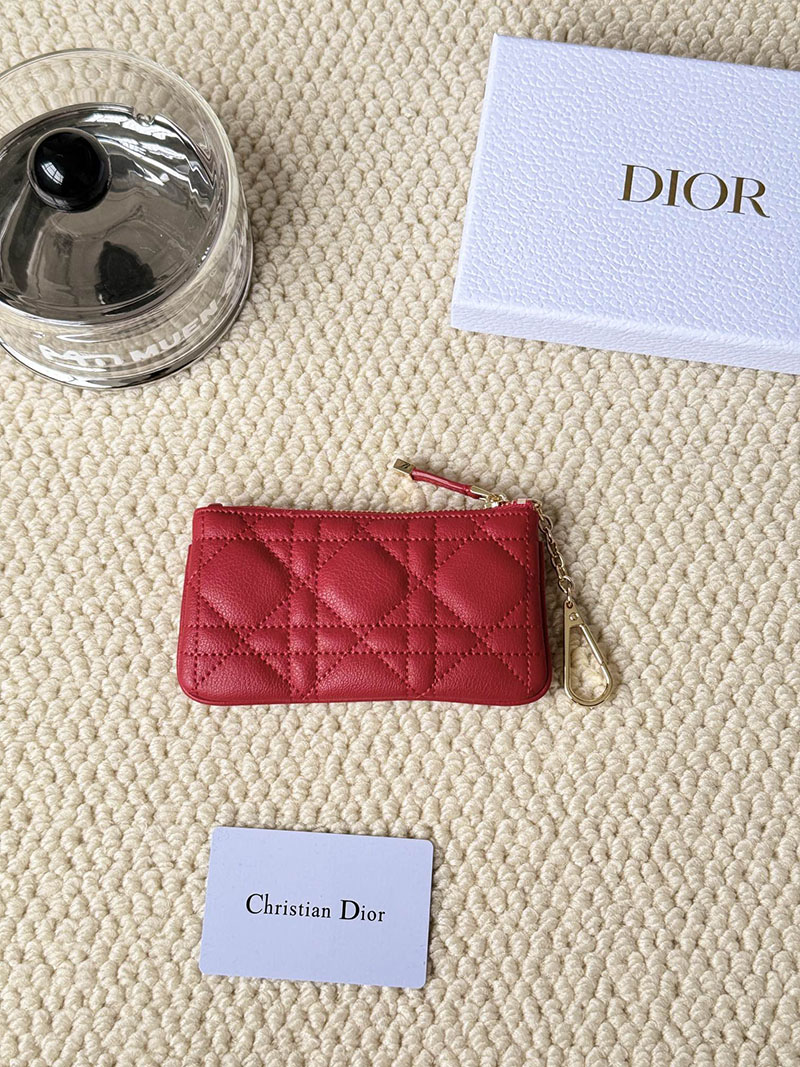 N品 DIOR ディオール財布コピー Dior Caro Myrte ジップ キーケース S5158UWHC_M63R レッド カーフスキン ゴールド金具 激安優良店 - 画像 (6)