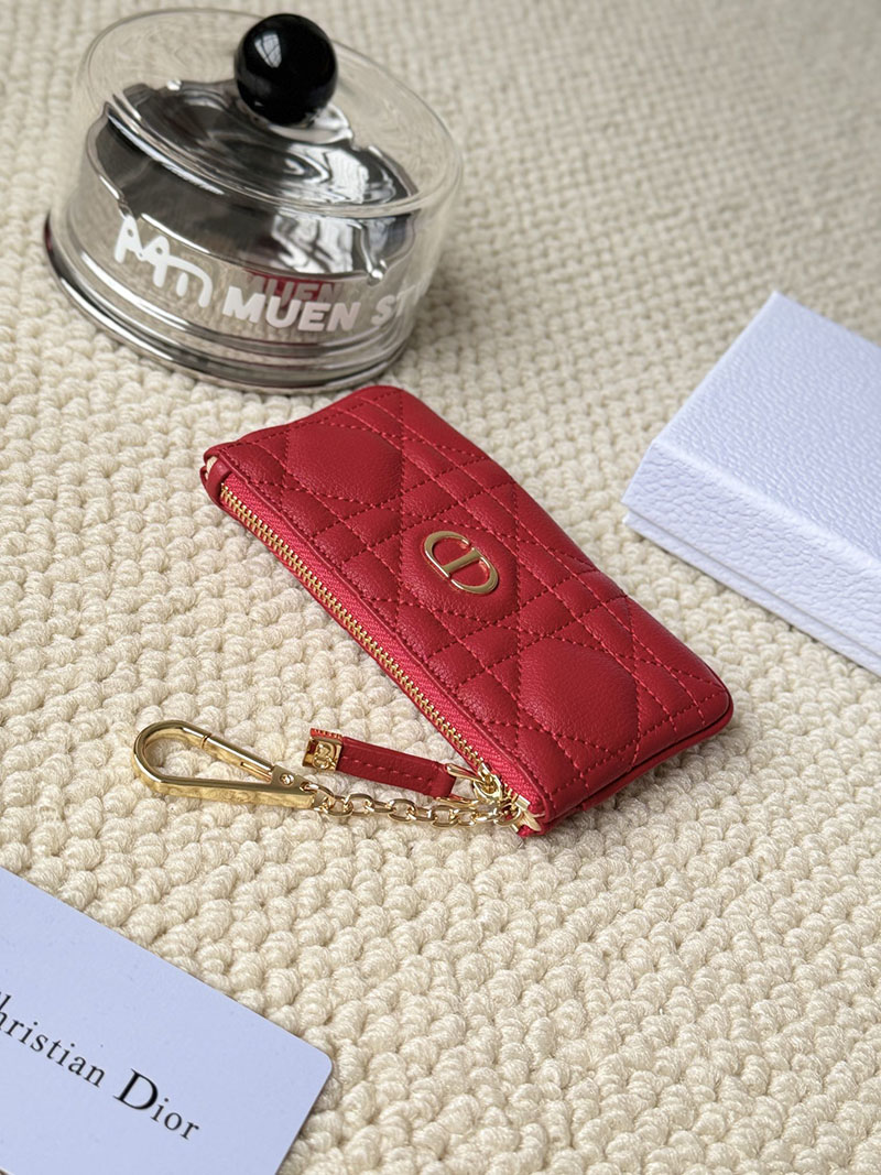 N品 DIOR ディオール財布コピー Dior Caro Myrte ジップ キーケース S5158UWHC_M63R レッド カーフスキン ゴールド金具 激安優良店 - 画像 (5)