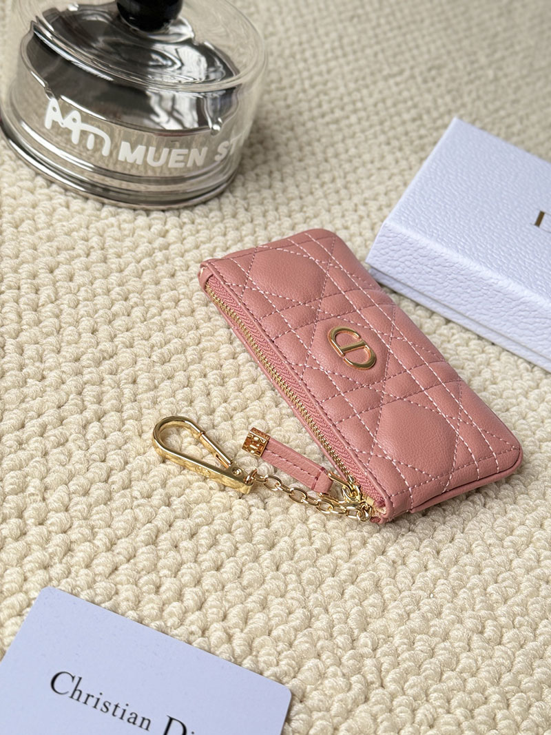N品 DIOR ディオール財布コピー Dior Caro Myrte ジップ キーケース S5158UWHC_M05N ピンク カーフスキン ゴールド金具 激安優良店 - 画像 (5)