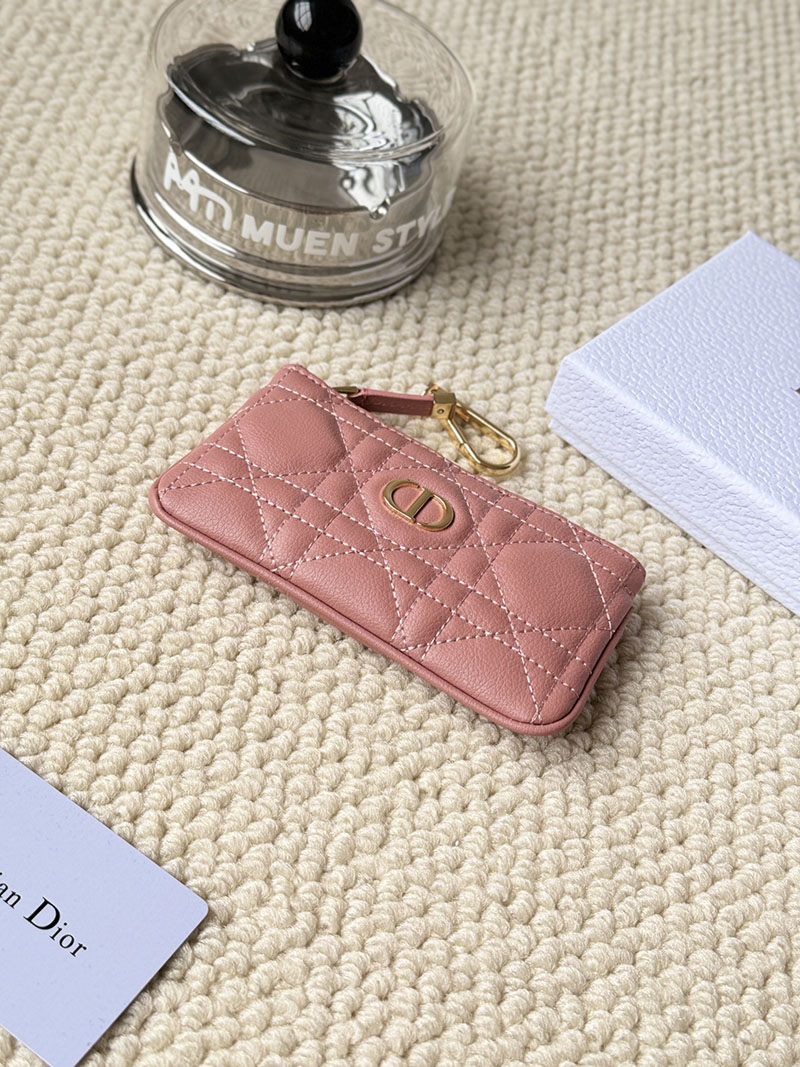 N品 DIOR ディオール財布コピー Dior Caro Myrte ジップ キーケース S5158UWHC_M05N ピンク カーフスキン ゴールド金具 激安優良店 - 画像 (4)