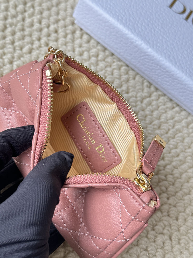 N品 DIOR ディオール財布コピー Dior Caro Myrte ジップ キーケース S5158UWHC_M05N ピンク カーフスキン ゴールド金具 激安優良店 - 画像 (2)