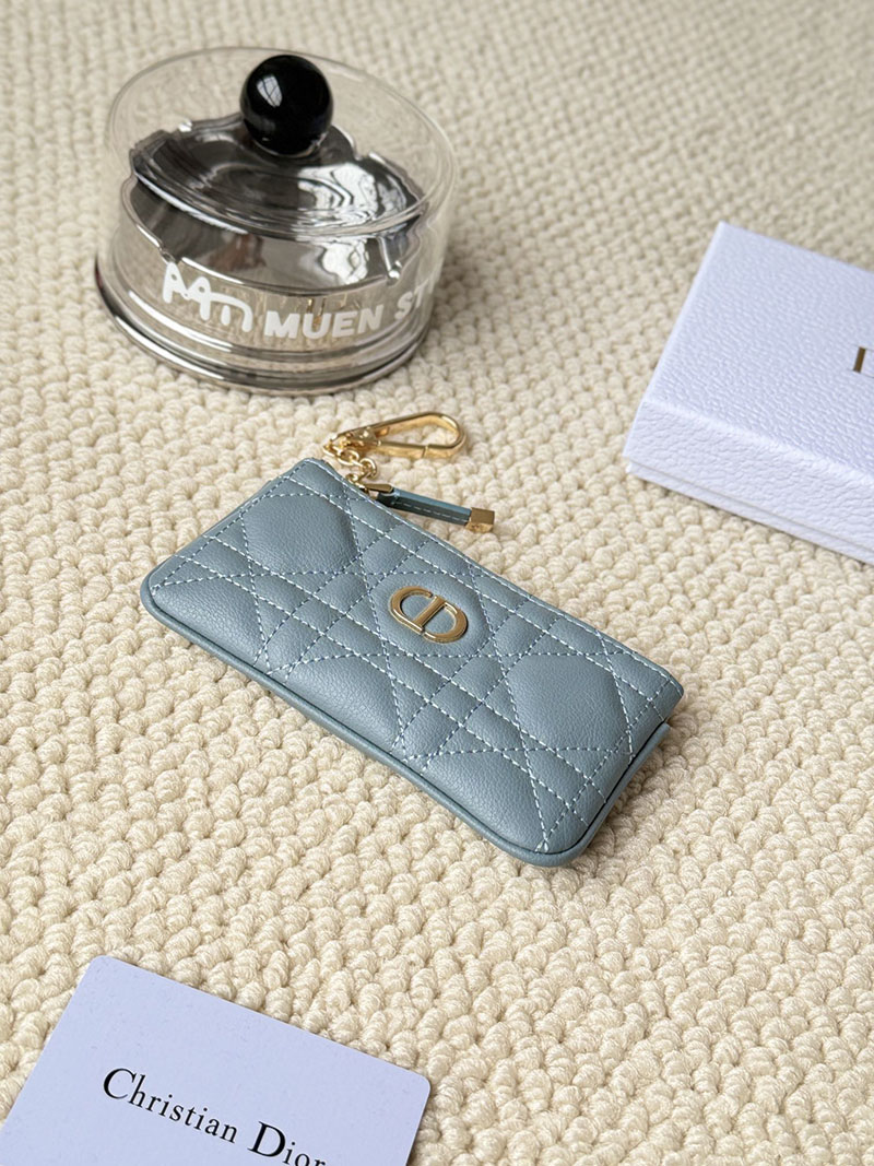 N品 DIOR ディオール財布コピー Dior Caro Myrte ジップ キーケース S5158UWHC_M928 ブルー カーフスキン ゴールド金具 激安優良店 - 画像 (5)