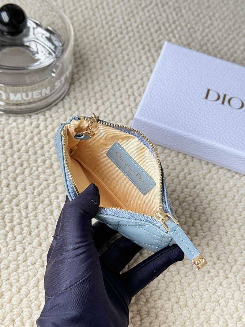 N品 DIOR ディオール財布コピー Dior Caro Myrte ジップ キーケース S5158UWHC_M928 ブルー カーフスキン ゴールド金具 激安優良店 - 画像 (3)