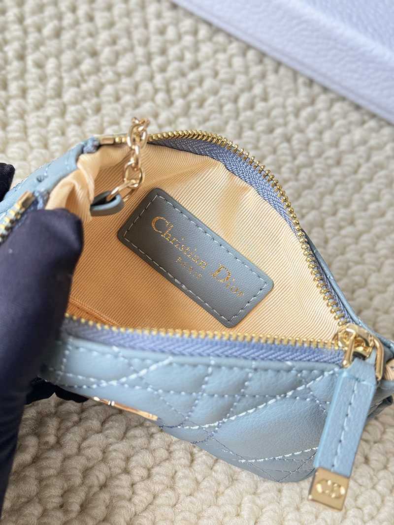 N品 DIOR ディオール財布コピー Dior Caro Myrte ジップ キーケース S5158UWHC_M928 ブルー カーフスキン ゴールド金具 激安優良店 - 画像 (2)