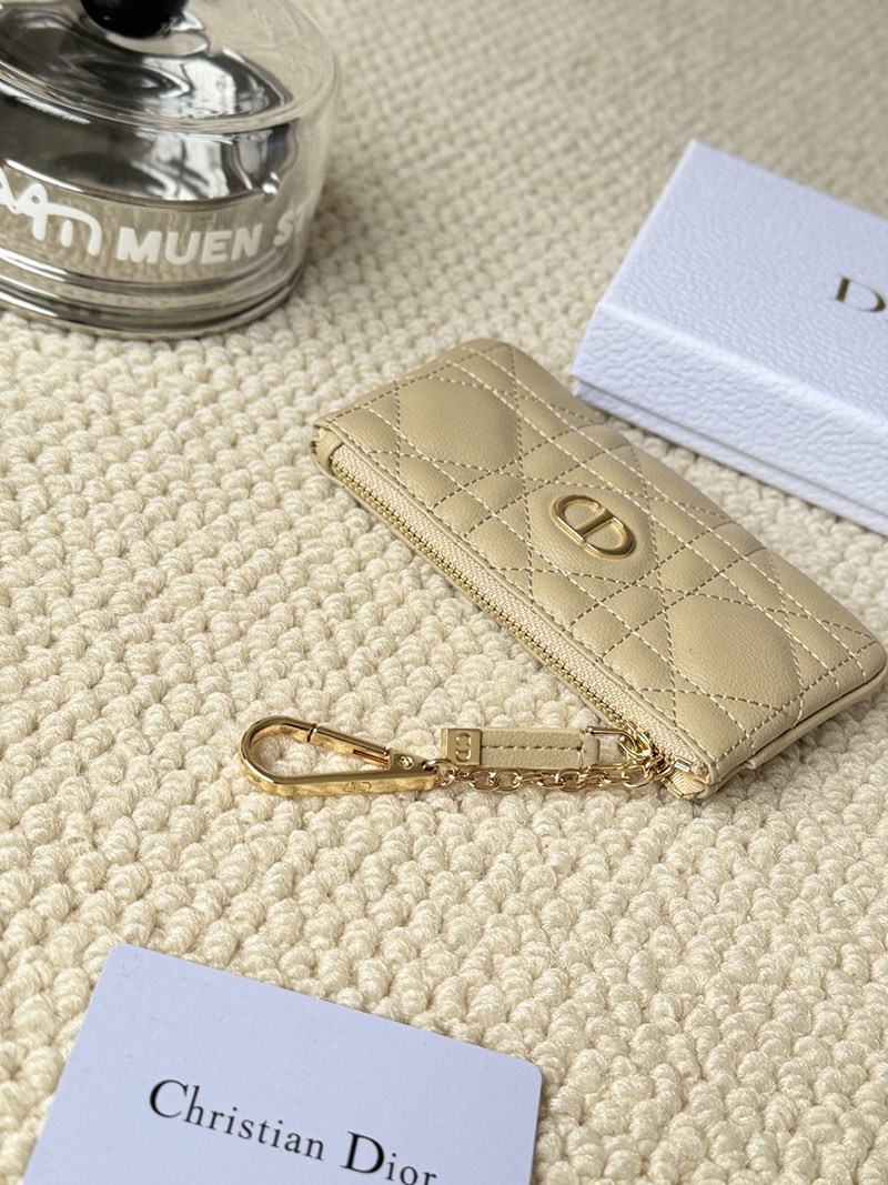 N品 DIOR ディオール財布コピー Dior Caro Myrte ジップ キーケース S5158UWHC_M116 サンド カーフスキン ゴールド金具 激安優良店 - 画像 (5)