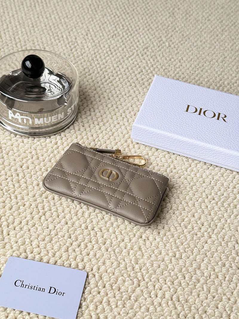 N品 DIOR ディオール財布コピー Dior Caro Myrte ジップ キーケース S5158UWHC_M51G グレー カーフスキン ゴールド金具 激安優良店 - 画像 (5)
