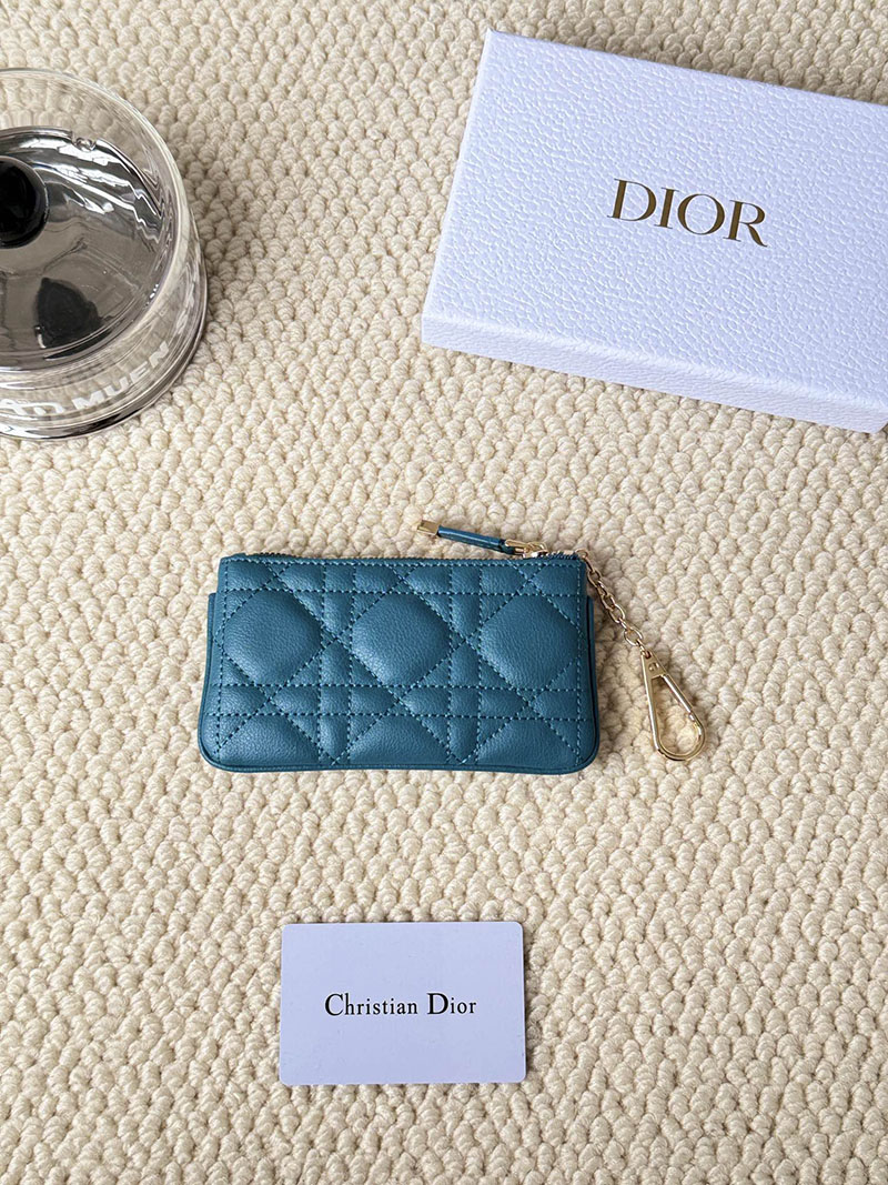N品 DIOR ディオール財布コピー Dior Caro Myrte ジップ キーケース S5158UWHC_M23B ブルー カーフスキン ゴールド金具 激安優良店 - 画像 (6)