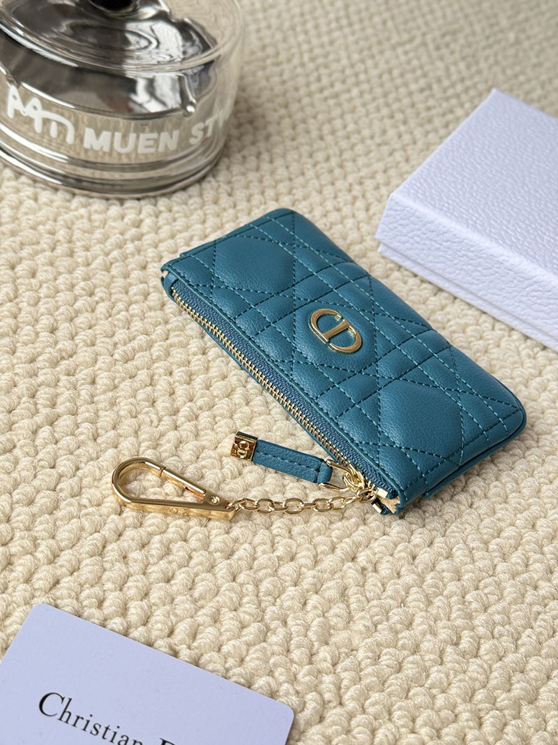 N品 DIOR ディオール財布コピー Dior Caro Myrte ジップ キーケース S5158UWHC_M23B ブルー カーフスキン ゴールド金具 激安優良店 - 画像 (5)