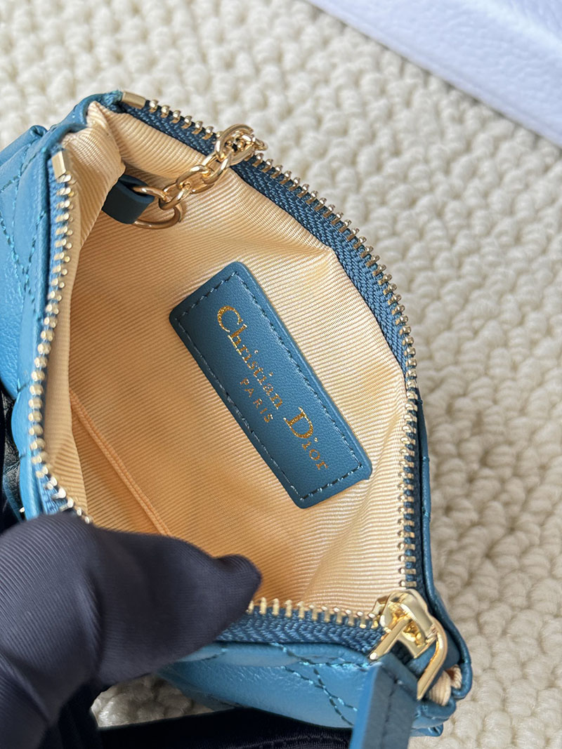 N品 DIOR ディオール財布コピー Dior Caro Myrte ジップ キーケース S5158UWHC_M23B ブルー カーフスキン ゴールド金具 激安優良店 - 画像 (2)